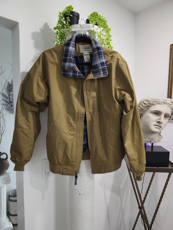 L.L. Bean Other - L.L. Bean Men's Ochre Bomber Jacket with Plaid Lining